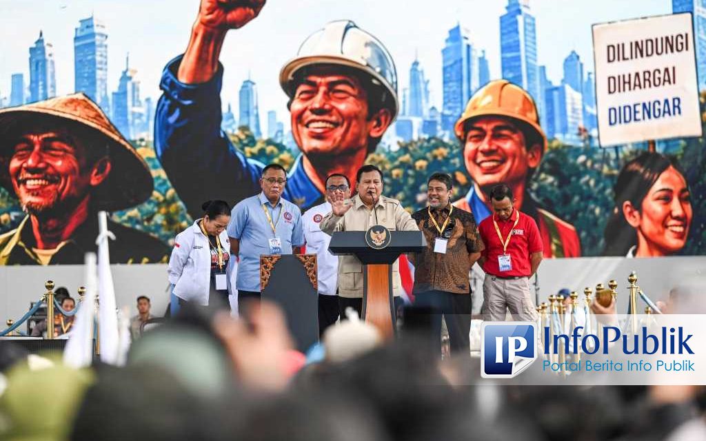 Di Hadapan Buruh, Prabowo Tegaskan: Sisa Hidup Untuk Rakyat